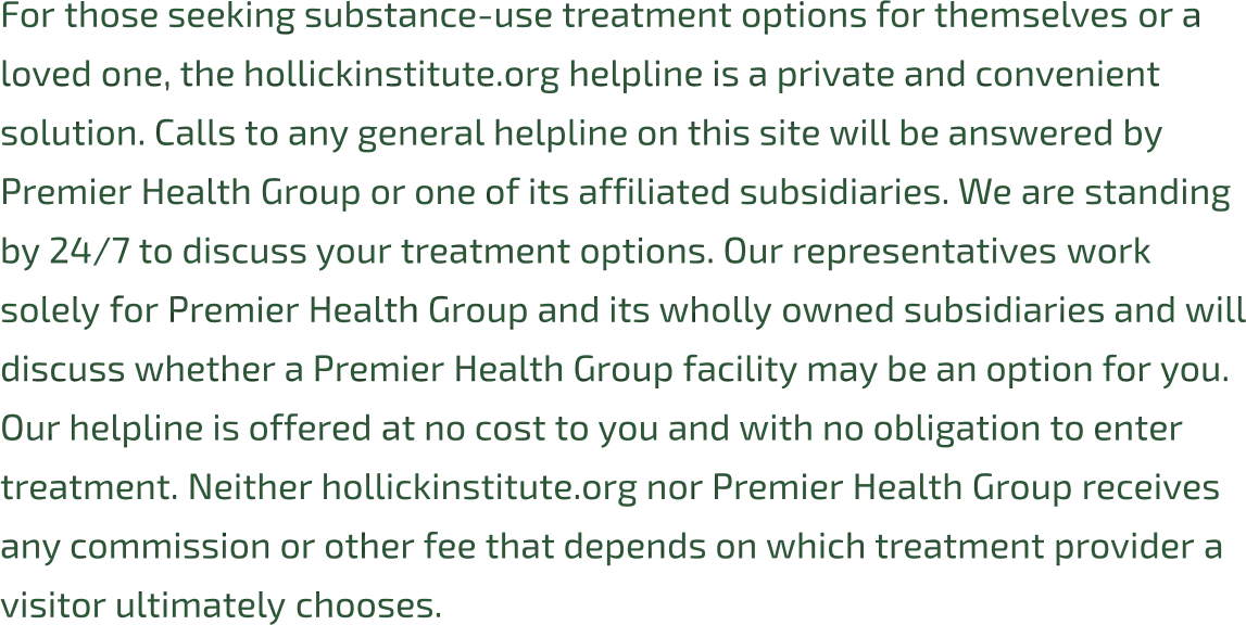 Disclosure: calls may be answered by an affiliated treatment provider; no referral fee is charged.